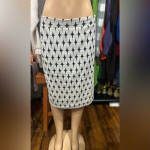 Renee C. Black and White Geometric Pencil Skirt